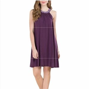 Francesca’s Blue Rain Purple Plum Halter Dress Size Small